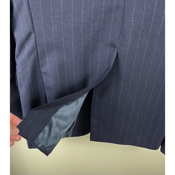 Burberrys’ Vtg Prorsum Pinstripe Suit Jacket Coat And Trousers‎ Pinstripe Navy - Picture 5 of 16